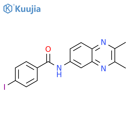 N-(2,3-dimethylquinoxalin-6-yl)-4-iodobenzamide structure