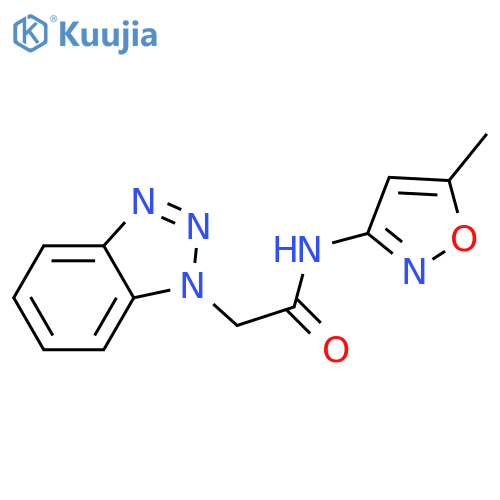 2-(1H-1,2,3-benzotriazol-1-yl)-N-(5-methyl-1,2-oxazol-3-yl)acetamide structure