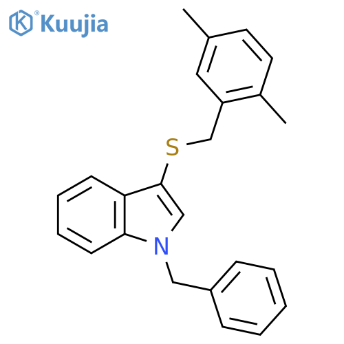 1-benzyl-3-{(2,5-dimethylphenyl)methylsulfanyl}-1H-indole structure