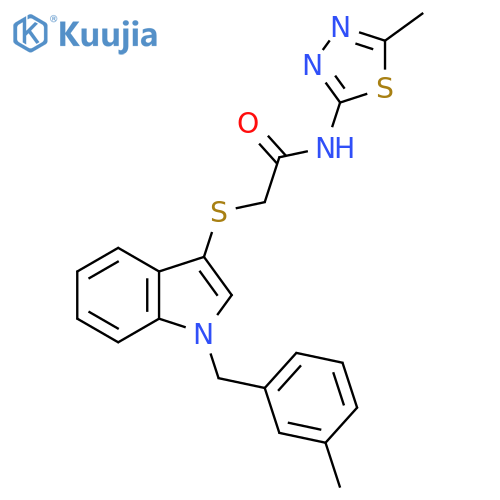N-(5-methyl-1,3,4-thiadiazol-2-yl)-2-({1-(3-methylphenyl)methyl-1H-indol-3-yl}sulfanyl)acetamide structure