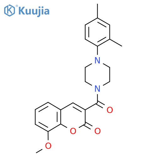 3-[4-(2,4-dimethylphenyl)piperazine-1-carbonyl]-8-methoxy-2H-chromen-2-one structure
