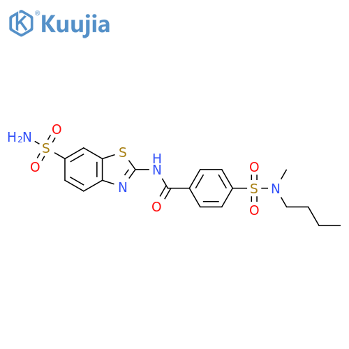 4-butyl(methyl)sulfamoyl-N-(6-sulfamoyl-1,3-benzothiazol-2-yl)benzamide structure