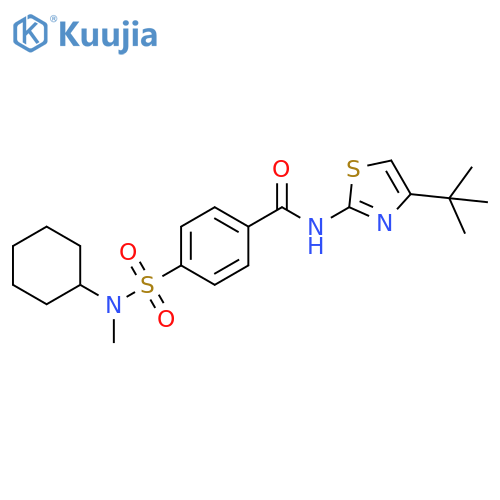 N-(4-tert-butyl-1,3-thiazol-2-yl)-4-cyclohexyl(methyl)sulfamoylbenzamide structure