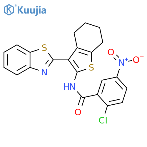 N-[3-(1,3-benzothiazol-2-yl)-4,5,6,7-tetrahydro-1-benzothiophen-2-yl]-2-chloro-5-nitrobenzamide structure