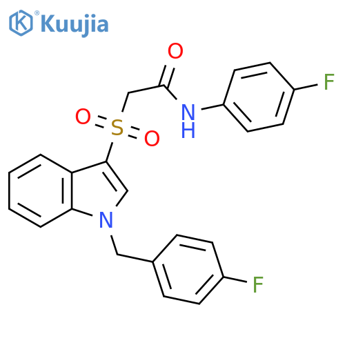 N-(4-fluorophenyl)-2-({1-(4-fluorophenyl)methyl-1H-indol-3-yl}sulfonyl)acetamide structure