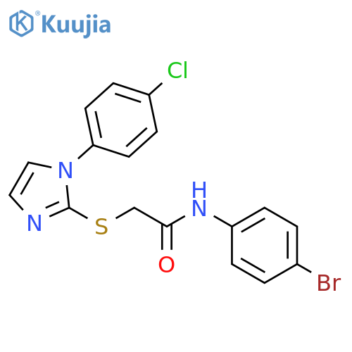 N-(4-bromophenyl)-2-{1-(4-chlorophenyl)-1H-imidazol-2-ylsulfanyl}acetamide structure