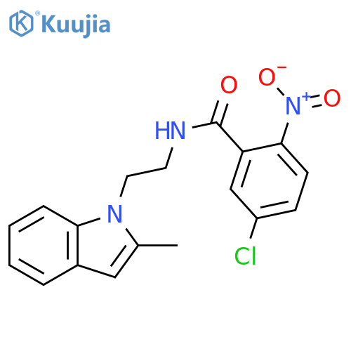 5-chloro-N-2-(2-methyl-1H-indol-1-yl)ethyl-2-nitrobenzamide structure