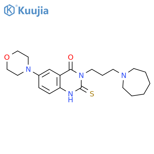 3-3-(azepan-1-yl)propyl-6-(morpholin-4-yl)-2-sulfanylidene-1,2,3,4-tetrahydroquinazolin-4-one structure