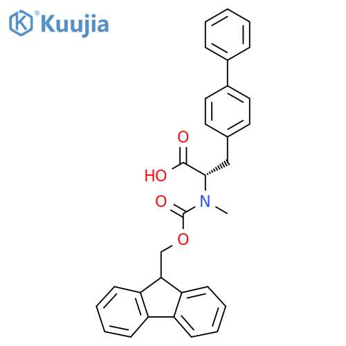 (2S)-2-[9H-Fluoren-9-ylmethoxycarbonyl(methyl)amino]-3-(4-phenylphenyl)propanoic acid structure
