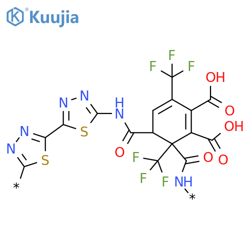 Poly[[2,2'-bi-1,3,4-thiadiazole]-5,5'-diyliminocarbonyl[dicarboxy-2,5-bis(trifluoromethyl)phenylene]carbonylimino] structure