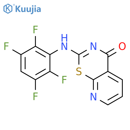 2-((2,3,5,6-tetrafluorophenyl)amino)-4H-pyrido[3,2-e][1,3]thiazin-4-one structure