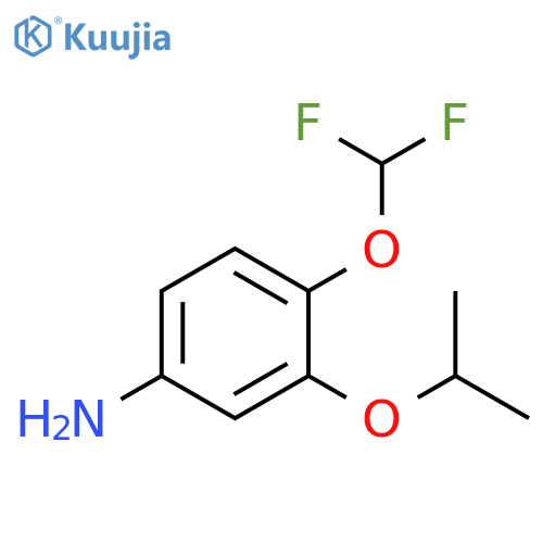Benzenamine, 4-(difluoromethoxy)-3-(1-methylethoxy)- structure