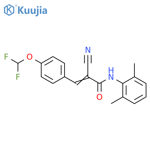 2-Cyano-3-[4-(difluoromethoxy)phenyl]-N-(2,6-dimethylphenyl)-2-propenamide structure