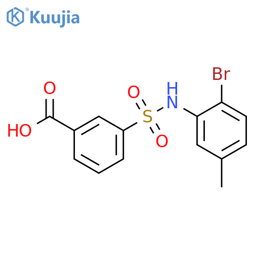3-(2-Bromo-5-methyl-phenylsulfamoyl)-benzoic acid structure