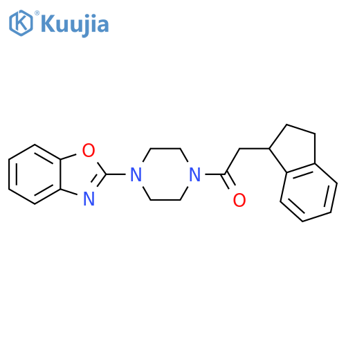 1-[4-(2-Benzoxazolyl)-1-piperazinyl]-2-(2,3-dihydro-1H-inden-1-yl)ethanone structure