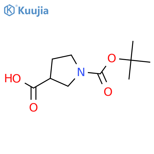 (3R)-1-[(tert-butoxy)carbonyl]pyrrolidine-3-carboxylic acid structure