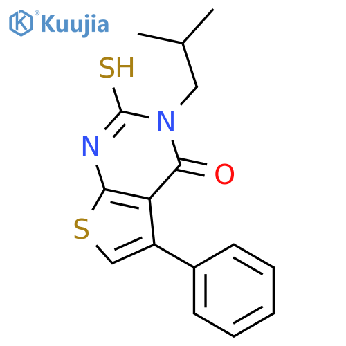 3-(2-methylpropyl)-5-phenyl-2-sulfanyl-3H,4H-thieno2,3-dpyrimidin-4-one structure
