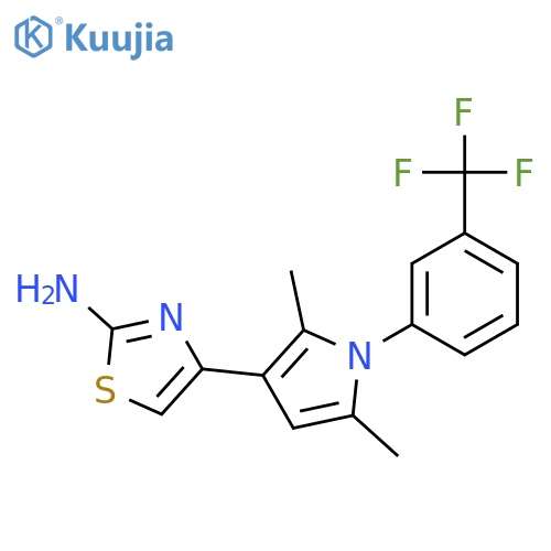 <br>4-{2,5-dimethyl-1-[3-(trifluoromethyl)phenyl]-1H-pyrrol-3-yl}-1,3-thiazol-2 -amine structure