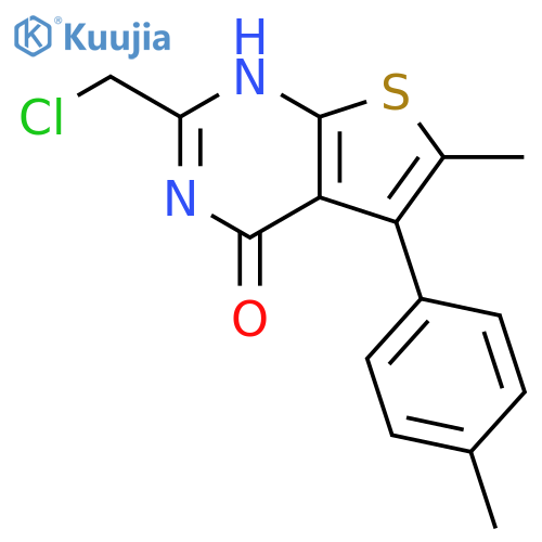 2-(chloromethyl)-6-methyl-5-(4-methylphenyl)-1H,4H-thieno2,3-dpyrimidin-4-one structure