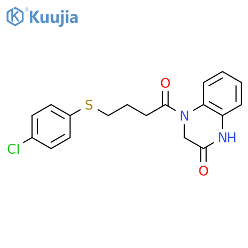 4-{4-(4-chlorophenyl)sulfanylbutanoyl}-1,2,3,4-tetrahydroquinoxalin-2-one structure