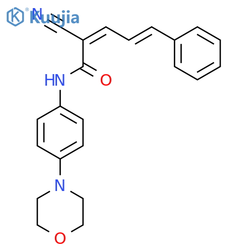 2-cyano-N-[4-(morpholin-4-yl)phenyl]-5-phenylpenta-2,4-dienamide structure