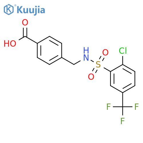 4-{2-chloro-5-(trifluoromethyl)benzenesulfonamidomethyl}benzoic acid structure