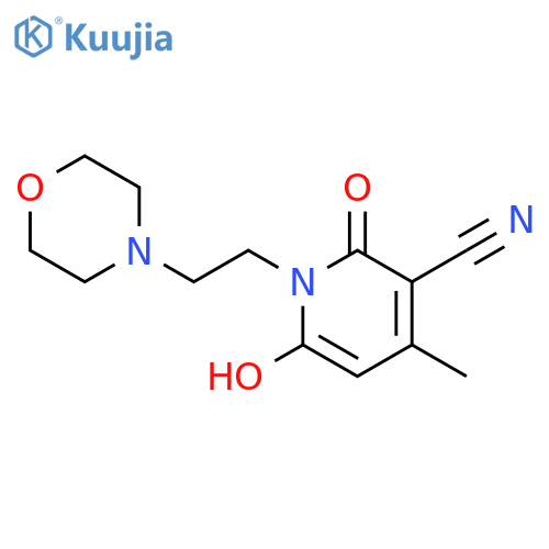 6-hydroxy-4-methyl-1-(2-morpholinoethyl)-2-oxo-1,2-dihydropyridine-3-carbonitrile structure