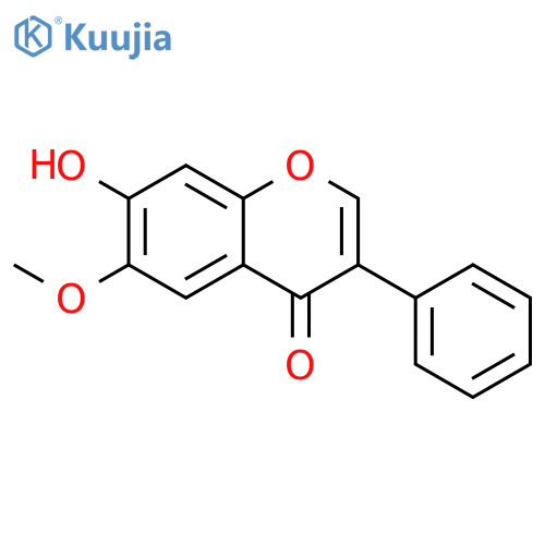 4H-1-Benzopyran-4-one, 7-hydroxy-6-methoxy-3-phenyl- structure