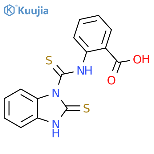 Benzoic acid,2-[[(2,3-dihydro-2-thioxo-1H-benzimidazol-1-yl)thioxomethyl]amino]- structure