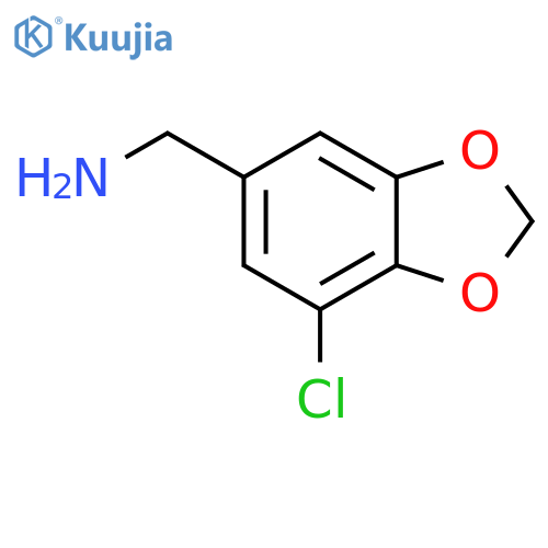 (7-chloro-1,3-dioxaindan-5-yl)methanamine structure