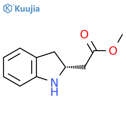 methyl 2-[(2R)-2,3-dihydro-1H-indol-2-yl]acetate structure