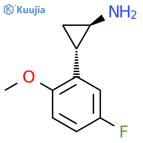 rac-(1R,2S)-2-(5-fluoro-2-methoxyphenyl)cyclopropan-1-amine structure