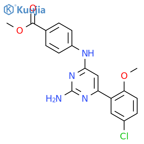 Benzoic acid,4-[[2-amino-6-(5-chloro-2-methoxyphenyl)-4-pyrimidinyl]amino]-, methylester structure