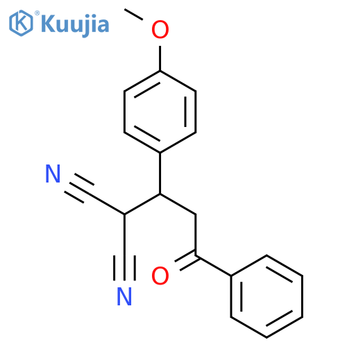 2-[1-(4-Methoxy-phenyl)-3-oxo-3-phenyl-propyl]-malononitrile structure
