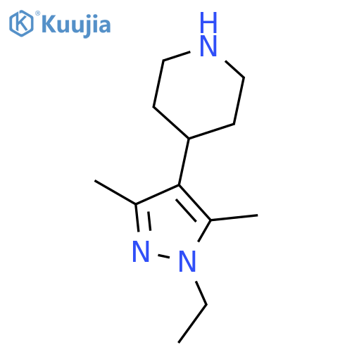 4-(1-ethyl-3,5-dimethyl-1H-pyrazol-4-yl)piperidine structure