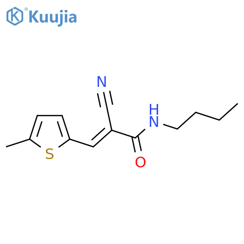 N-butyl-2-cyano-3-(5-methylthiophen-2-yl)prop-2-enamide structure