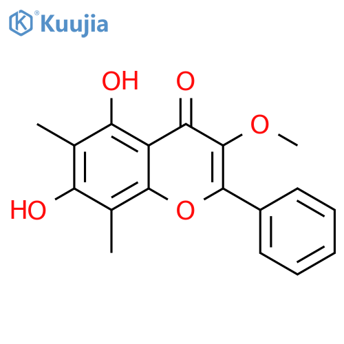 4H-1-Benzopyran-4-one,5,7-dihydroxy-3-methoxy-6,8-dimethyl-2-phenyl- structure