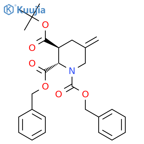 1,2-DIBENZYL 3-(TERT-BUTYL) (2S,3S)-5-METHYLENEPIPERIDINE-1,2,3-TRICARBOXYLATE structure