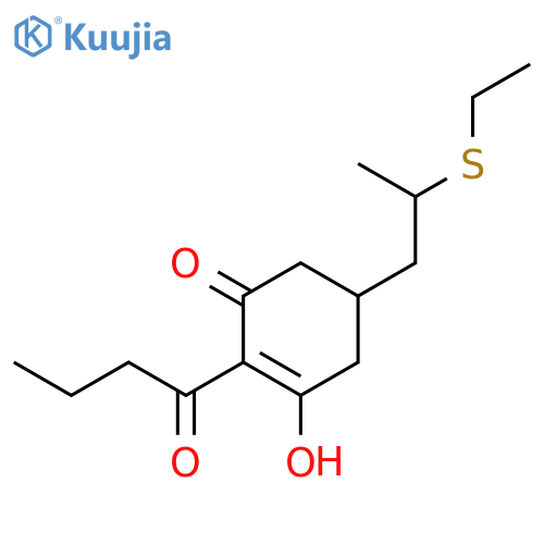 2-Cyclohexen-1-one,5-[2-(ethylthio)propyl]-3-hydroxy-2-(1-oxobutyl)- structure