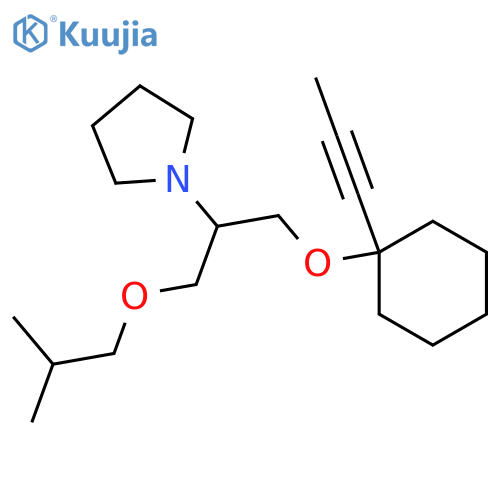 Pyrrolidine,1-[1-[(2-methylpropoxy)methyl]-2-[[1-(1-propyn-1-yl)cyclohexyl]oxy]ethyl]- structure