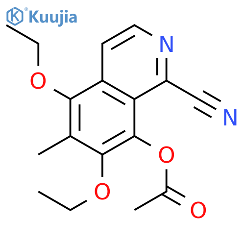 1-ISOQUINOLINECARBONITRILE, 8-(ACETYLOXY)-5,7-DIETHOXY-6-METHYL- structure