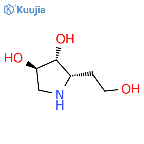 3,4-Pyrrolidinediol, 2-(2-hydroxyethyl)-, (2S,3R,4R)- structure