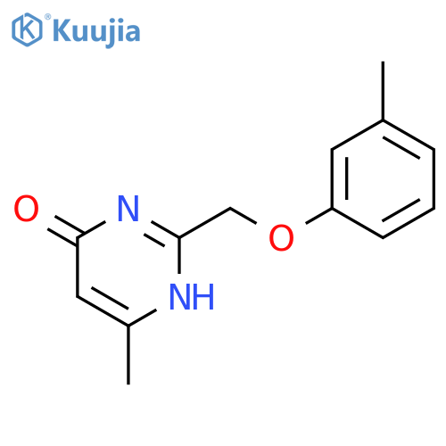 6-methyl-2-[(3-methylphenoxy)methyl]pyrimidin-4(1H)-one structure
