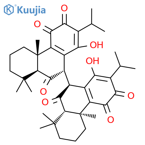 [9,9'-Biphenanthrene]-5,5',8,8',10,10'(2H,2'H)-hexone, 1,1',3,3',4,4',4a,4'a,9,9',10a,10'a-dodecahydro-6,6'-dihydroxy-1,1,1',1',4a,4'a-hexamethyl-7,7'-bis(1-methylethyl)-, (4aS,4'aS,9S,9'S,10aS,10'aS)- (9CI) structure