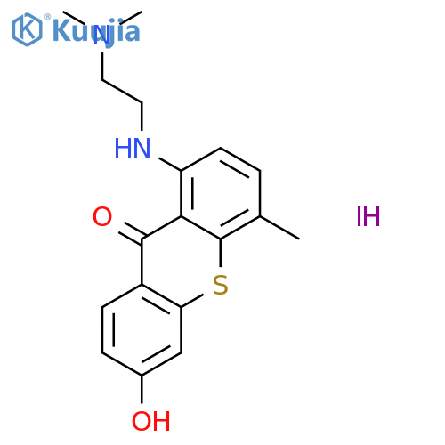 9H-Thioxanthen-9-one,1-[[2-(dimethylamino)ethyl]amino]-6-hydroxy-4-methyl-, hydriodide (1:1) structure