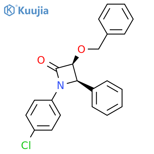 2-Azetidinone, 1-(4-chlorophenyl)-4-phenyl-3-(phenylmethoxy)-, cis- structure