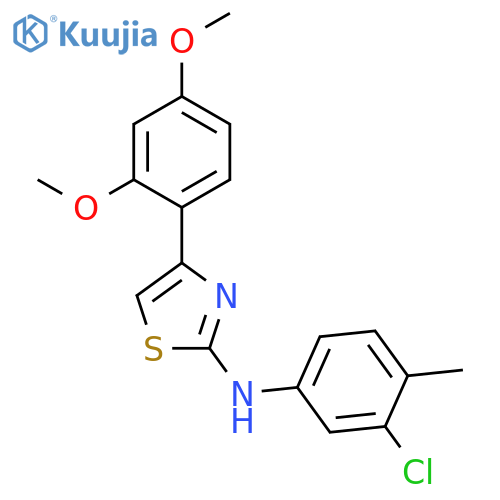 2-THIAZOLAMINE, N-(3-CHLORO-4-METHYLPHENYL)-4-(2,4-DIMETHOXYPHENYL)- structure