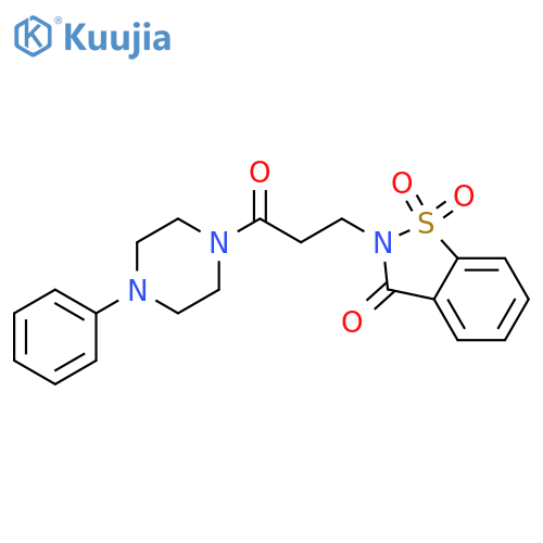 2-3-oxo-3-(4-phenylpiperazin-1-yl)propyl-2,3-dihydro-1lambda6,2-benzothiazole-1,1,3-trione structure