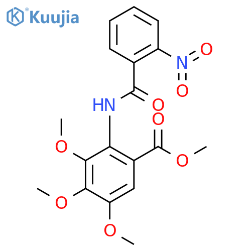 N-(o-Nitrobenzoyl-3,4,5-trimethoxy)anthranilic acid methyl ester structure
