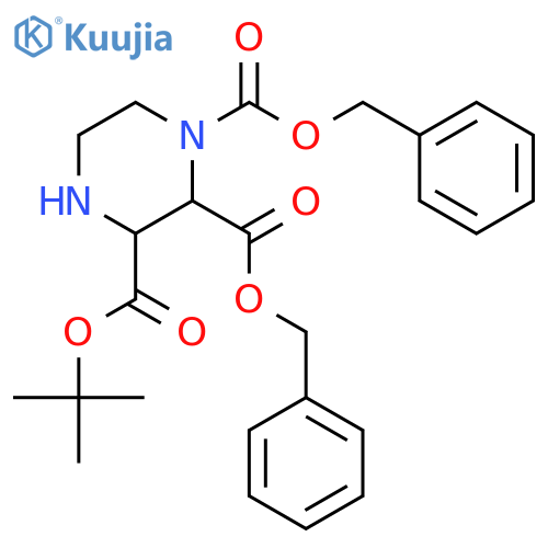 1,2-Dibenzyl 3-tert-butyl piperazine-1,2,3-tricarboxylate structure